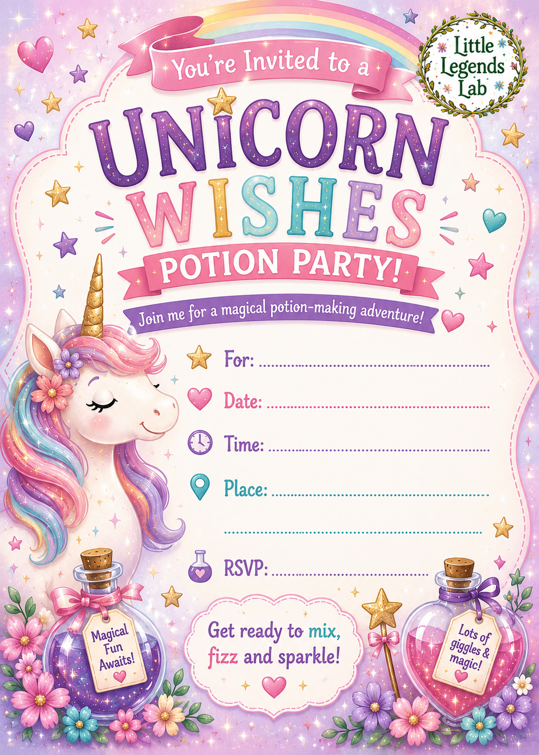 Unicorn Wishes Party Potion Kit